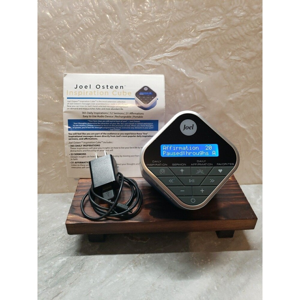 Joel Osteen Audio Player Inspiration Cube Daily Affirmations Sermons -Tested